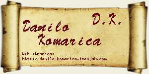 Danilo Komarica vizit kartica